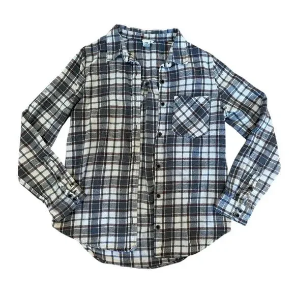 NIRVANA Kurt Cobain Upcycled Retro Vintage 90s Grunge Rock Plaid Flannel Size M - Picture 4 of 12